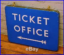 Double sided Ticket Office british railway enamel sign rail antique vintage