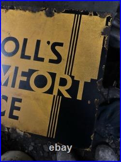 Dr Scholls foot comfort depot shoe enamel sign vintage advertising piece deco