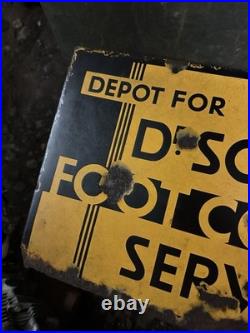 Dr Scholls foot comfort depot shoe enamel sign vintage advertising piece deco