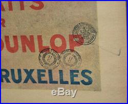 Dunlop Tour France cycle advertising poster bicycle picture sign vintage enamel