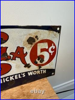 ENAMEL -PEPSI-COLA Porcelain-vintage style Sign RETRO Ande Rooney Patina 18