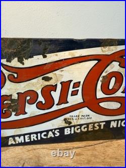 ENAMEL -PEPSI-COLA Porcelain-vintage style Sign RETRO Ande Rooney Patina 18