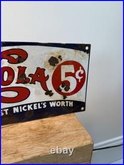 ENAMEL -PEPSI-COLA Porcelain-vintage style Sign RETRO Ande Rooney Patina 18