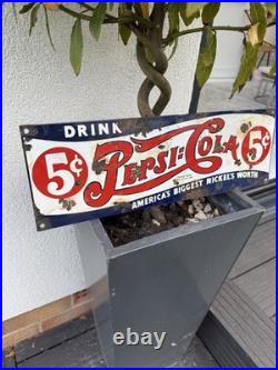 ENAMEL -PEPSI-COLA Porcelain-vintage style Sign RETRO Ande Rooney Patina 18