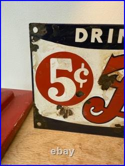 ENAMEL -PEPSI-COLA Porcelain-vintage style Sign RETRO Ande Rooney Patina 18