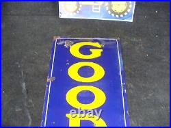ENAMEL SIGN, vintage michelin sign, goodyear antique sign 8 foot long WILL POST