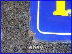 ENAMEL SIGN, vintage michelin sign, goodyear antique sign 8 foot long WILL POST