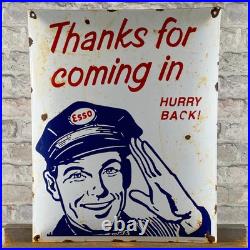 ESSO Enamel Sign 19.7x15.7 (50x40cm) Nice Retro Old Gas Station Vintage Signage ESSO Enamel Sign 19.7x15.7 (50x40cm) Nice Retro Old Gas Station Vintage Signage