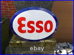 ESSO Petroleum Oil Gas Gasoiline Vintage Look Porcelain Enamel Garage Wall Sign