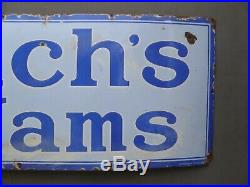 Early Antique Vintage Beaches Jams & Lemon Curd Enamel Advertising Sign