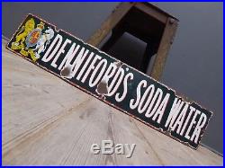 Early Antique Vintage Dennifords Soda Water Enamel Advertising Sign