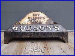 Early Antique Vintage Hudson's Soap Enamel Advertising Dog Bowl Sign Victorian