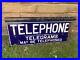Early_Vintage_TELEPHONE_Enamel_Sign_Double_Sided_with_Hanging_Flange_Bar_01_jyr
