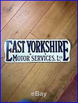 East Yorkshire Enamel Sign, Vintage Advertising, Rare Sign, Bus Sign Rare Sign