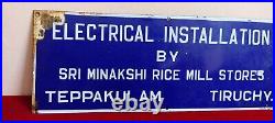 Electrical Installation Antique Vintage Advt Tin Enamel Porcelain Sign Board E43