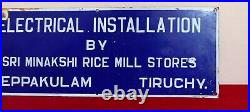 Electrical Installation Antique Vintage Advt Tin Enamel Porcelain Sign Board E43