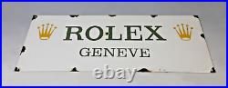 Elegant and Large Vintage Rolex Enamel and Metal Sign
