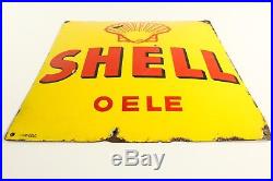 Emailschild Shell Oele Ferro Dold um 1930 Tankstelle Vintage Oil Enamel Sign