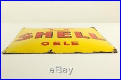 Emailschild Shell Oele Ferro Dold um 1930 Tankstelle Vintage Oil Enamel Sign