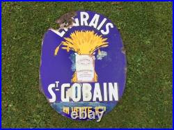 Enamel Advertising Sign Fertiliser St Gobain Vintage French