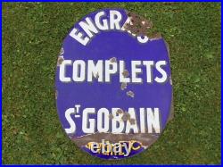 Enamel Advertising Sign Fertiliser St Gobain Vintage French