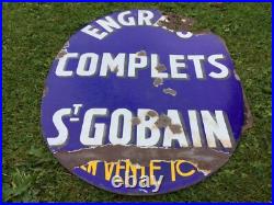 Enamel Advertising Sign Fertiliser St Gobain Vintage French