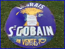 Enamel Advertising Sign Fertiliser St Gobain Vintage French