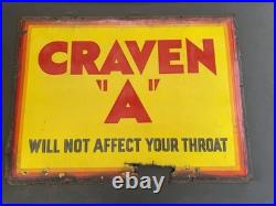 Enamel Craven A Tobacco 1920s 1930s Vintage Antique Old Patina Advertising Sign