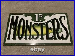 Enamel Sign Advertising Penny Monsters. Vintage Sign