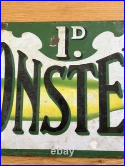 Enamel Sign Advertising Penny Monsters. Vintage Sign