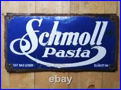 Enamel Sign Advertising Vintage Schmoll Pasta Original Old Retro Antique Vintage
