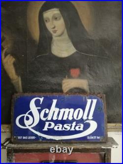Enamel Sign Advertising Vintage Schmoll Pasta Original Old Retro Antique Vintage