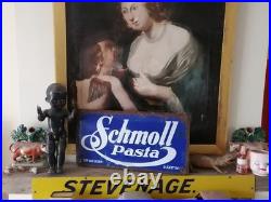 Enamel Sign Advertising Vintage Schmoll Pasta Original Old Retro Antique Vintage