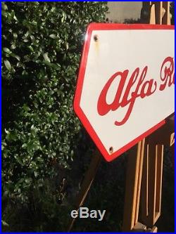 Enamel Sign Alfa Romeo Classic Car Antique Sign Rare Old Collectable Vintage