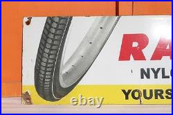 Enamel Sign Board Old Vintage Advertising Ralco Nylon Tyres Collectible E-39