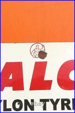 Enamel Sign Board Old Vintage Advertising Ralco Nylon Tyres Collectible E-39