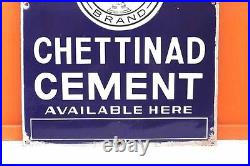Enamel Sign Board Old Vintage Chettinad Cement Advertising Collectible E-42