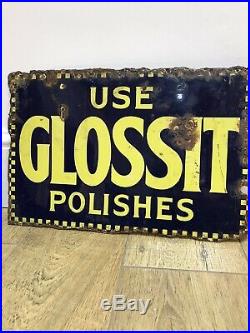 Enamel Sign Double Sided Shop Advertising Antique Vintage Collectible Old