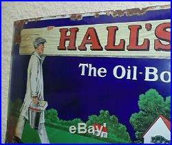 Enamel Sign Halls Distemper Advertising Very Large Size Original Vintage