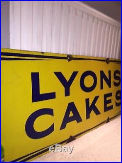 Enamel Sign Lyons Antique Old Rare Advertising Original Large Vintage Sign