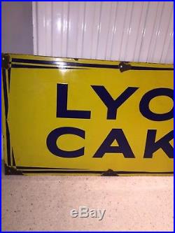 Enamel Sign Lyons Antique Old Rare Advertising Original Large Vintage Sign
