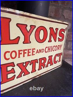 Enamel Sign Lyons Original Old Rare Advertising Antique Collectable Vintage D/s