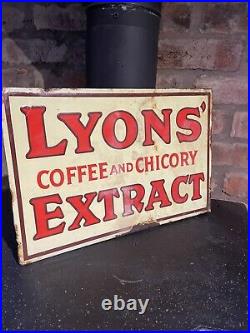 Enamel Sign Lyons Original Old Rare Advertising Antique Collectable Vintage D/s