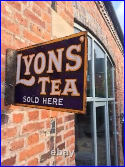 Enamel Sign Lyons Tea Original Old Rare Advertising Antique Collectable Vintage