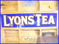 Enamel Sign, Lyons Tea Very Large Vintage Sign Worldwide Post