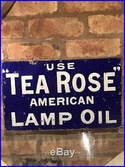 Enamel Sign Original Old Rare Advertising Tea Rose Antique Collectable Vintage