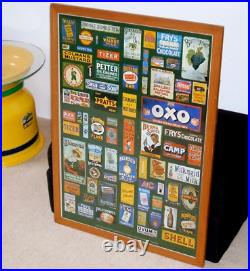 Enamel Sign Picture Print Collage Original Poster, Oxo Fry's Shell Lyons Garnier