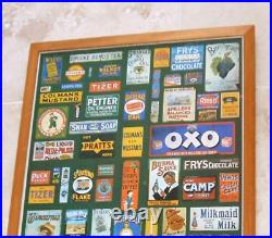 Enamel Sign Picture Print Collage Original Poster, Oxo Fry's Shell Lyons Garnier