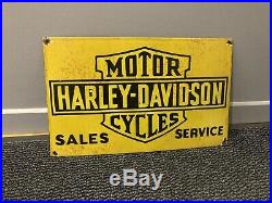 Enamel Sign Porcelain Harley Davidson Motorcycles Plaque Émaillée Vintage Old