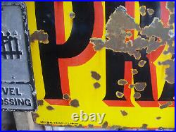 Enamel Sign, Pratts Vintage Original Sign 6x3f, Vintage Petrol Pump Uk Post Enamel Sign, Pratts Vintage Original Sign 6x3f, Vintage Petrol Pump Uk Post